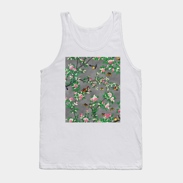 Chinoiserie Grey Tank Top by BonniePhantasm